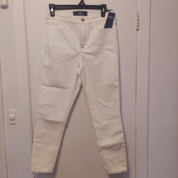NWT Hollister Curvy High Rise Crop Super Sinny White Jeans size 7R - Picture 4 of 10